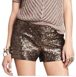 Express Sequin Shorts Gold Nwt Black 